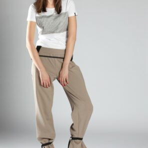 Techno time•trousers with ribbing